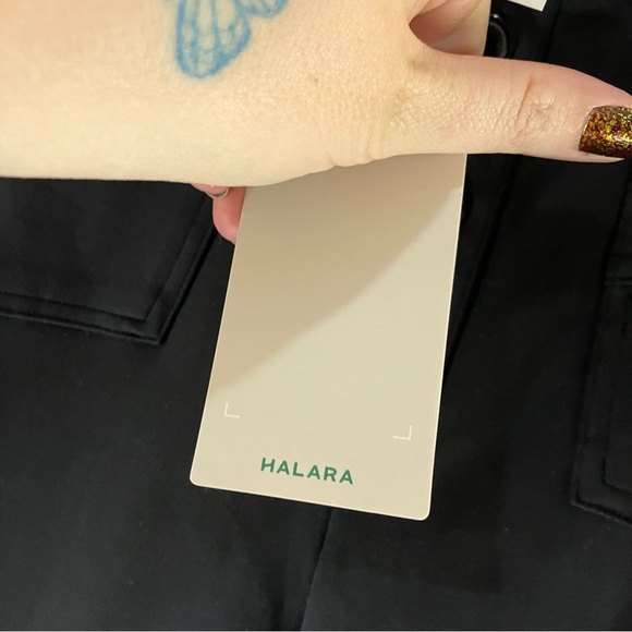 Halara High Waisted Button Multiple Pockets Straight Leg Casual Pants in Black. - Picture 9 of 9